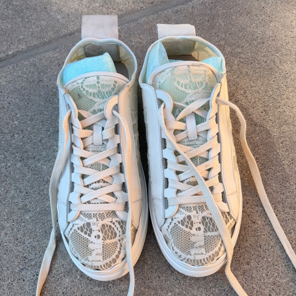Chloé Lauren Low Top Round Toe Lace Comfort Sneaker Mild Beige Women EU 37 Spain - Picture 16 of 17